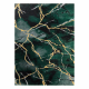 Tæppe EMERALD eksklusiv 1018 glamour, stilfuld marmor flaske grøn / guld