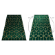 килим EMERALD ексклюзивний 1014 гламур стильний куб пляшковий зелений / золото