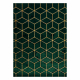 Koberec EMERALD exkluzívne 1014 glamour, štýlový kocka fľaškovo zelené / zlato