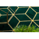 Tappeto EMERALD esclusivo 1014 glamour, elegante cubo verde bottiglia / oro