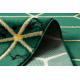 Kizárólagos EMERALD szőnyeg 1014 glamour, elegáns kocka üveg zöld / arany