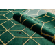 Eksklusiv EMERALD Teppe 1014 glamour, stilig kube flaske grønn / gull
