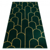 Koberec EMERALD výhradní 1021 glamour, stylový art deco, lahvově zelená / zlato