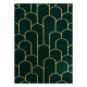 Exklusiv EMERALD Teppich 1021 glamour, stilvoll art deco Flaschengrün / gold
