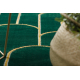 Ексклузивно EMERALD Тепих 1021 гламур, стилски Арт деко боца зелена / злато