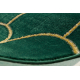 Kilimas EMERALD išskirtinis 1021 glamour, stilingas art deco, butelis žalias / auksas
