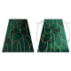 Eksklusiv EMERALD Teppe 1016 glamour, stilig art deco, marmor flaske grønn / gull