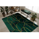 Exclusive EMERALD Carpet 1016 glamour, stylish art deco, marble bottle green / gold