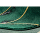 Eksklusiv EMERALD Teppe 1016 glamour, stilig art deco, marmor flaske grønn / gull