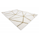 изключителен EMERALD килим 1013 блясък, геометричен сметана / злато