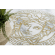 Tapis EMERALD exclusif 1011 cercle glamour, méduse grec cadre crème / or