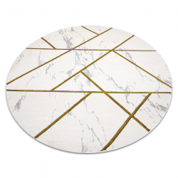 Dywan EMERALD ekskluzywny 1012 koło - glamour, stylowy marmur, geometryczny krem / złoty