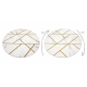 Tæppe EMERALD eksklusiv 1012 cirkel - glamour, stilfuld marmor, geometrisk fløde / guld