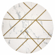 Koberec okrúhly EMERALD exkluzívne 1012 glamour, štýlový mramor, geometrický krém / zlato
