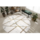 Exklusiv EMERALD Matta 1012 circle - glamour, snygg marble, geometrisk kräm / guld
