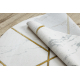 Matto EMERALD yksinomainen 1012 pyöreä - glamouria, tyylikäs marmori, geometrinen kerma / kulta-