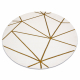 Tæppe EMERALD eksklusiv 1013 cirkel - glamour, stilfuld geometrisk fløde / guld