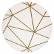 изключителен EMERALD килим 1013 кръг - блясък геометричен сметана / злато