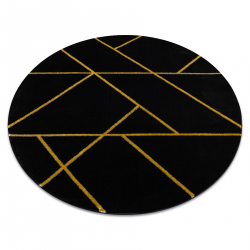 Ексклузивно EMERALD Тепих 1012 круг - гламур, стилски мермер, геометријски црн / злато