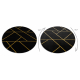Kilimas EMERALD išskirtinis 1012 Apskritas kilimas - glamour, stilingas marmuras, geometrinis juodas / auksas