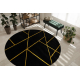 Tæppe EMERALD eksklusiv 1012 cirkel - glamour, stilfuld marmor, geometrisk sort / guld