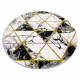 Koberec okrúhly EMERALD exkluzívne 1020 glamour, štýlový mramor, trojuholníky čierna / zlato