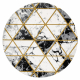 килим EMERALD ексклюзивний 1020 коло - гламур стильний Мармур, Трикутники білий / золото