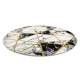 Αποκλειστικό EMERALD Χαλί 1020 κύκλος - αίγλη, κομψό μάρμαρο, τρίγωνα μαύρο / χρυσός