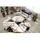 Preproga EMERALD ekskluzivno 1020 krog - glamour, stilski marmorja, trikotniki črn / zlato