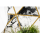 Kilimas EMERALD išskirtinis 1020 Apskritas kilimas - glamour, stilingas marmuras, trikampiai juodas / auksas