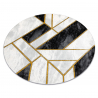 Alfombra EMERALD exclusivo 1015 circulo - glamour, elegante mármol, geométrico negro / oro