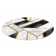Exklusiv EMERALD Matta 1015 circle - glamour, snygg marble, geometrisk svart / guld