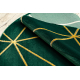Kizárólagos EMERALD szőnyeg 1013 kör - glamour, elegáns geometriai üveg zöld / arany