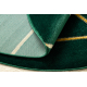 Matto EMERALD yksinomainen 1013 pyöreä - glamouria, tyylikäs geometrinen pullon vihreä / kulta-