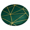 Alfombra EMERALD exclusivo 1013 circulo - glamour, elegante geométrico botella verde / oro