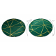 изключителен EMERALD килим 1013 кръг - блясък геометричен бутилка зелена / злато