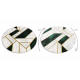 Tæppe EMERALD eksklusiv 1015 cirkel - glamour, stilfuld marmor, geometrisk flaske grøn / guld