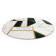 Kizárólagos EMERALD szőnyeg 1015 kör - glamour, elegáns márvány, geometriai üveg zöld / arany