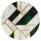 Exklusiv EMERALD Matta 1015 circle - glamour, snygg marble, geometrisk flaska grön / guld