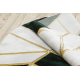 Koberec kulatý EMERALD výhradní 1015 glamour, stylový mramor, geometrický lahvově zelená / zlato