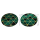 Alfombra EMERALD exclusivo 1020 circulo - glamour, elegante mármol, triangulos botella verde / oro