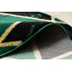 килим EMERALD ексклюзивний 1020 коло - гламур стильний Мармур, Трикутники пляшковий зелений / золото