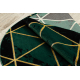 Eksklusiv EMERALD Teppe 1020 sirkel - glamour, stilig marmor, trekanter flaske grønn / gull
