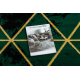 Koberec okrúhly EMERALD exkluzívne 1020 glamour, štýlový mramor, trojuholníky fľaškovo zelené / zlato