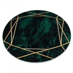Exklusiv EMERALD Matta 1022 circle - glamour, snygg marble, geometriskflaska grön / guld
