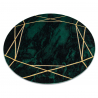 Dywan EMERALD ekskluzywny 1022 koło - glamour, stylowy marmur, geometryczny butelkowa zieleń / złoty
