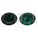 Matto EMERALD yksinomainen 1022 pyöreä - glamouria, tyylikäs marmori, geometrinen pullon vihreä / kulta-