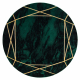 Preproga EMERALD ekskluzivno 1022 krog - glamour, stilski marmorja, geometrijski steklenica zelena / zlato