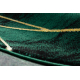 Eksklusiv EMERALD Teppe 1022 sirkel - glamour, stilig marmor, geometriske flaske grønn / gull