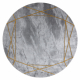 Preproga EMERALD ekskluzivno 1022 krog - glamour, stilski marmorja, geometrijski siva / zlato